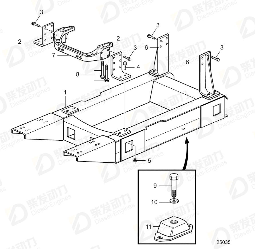 VOLVO Bracket 3848115 Drawing